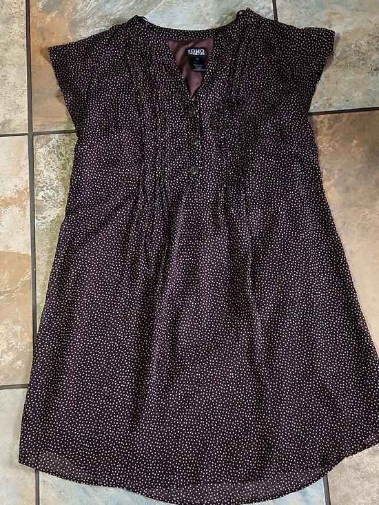 Soho Dresses & Skirts - Soho Brown Dress with White Polka Dots
